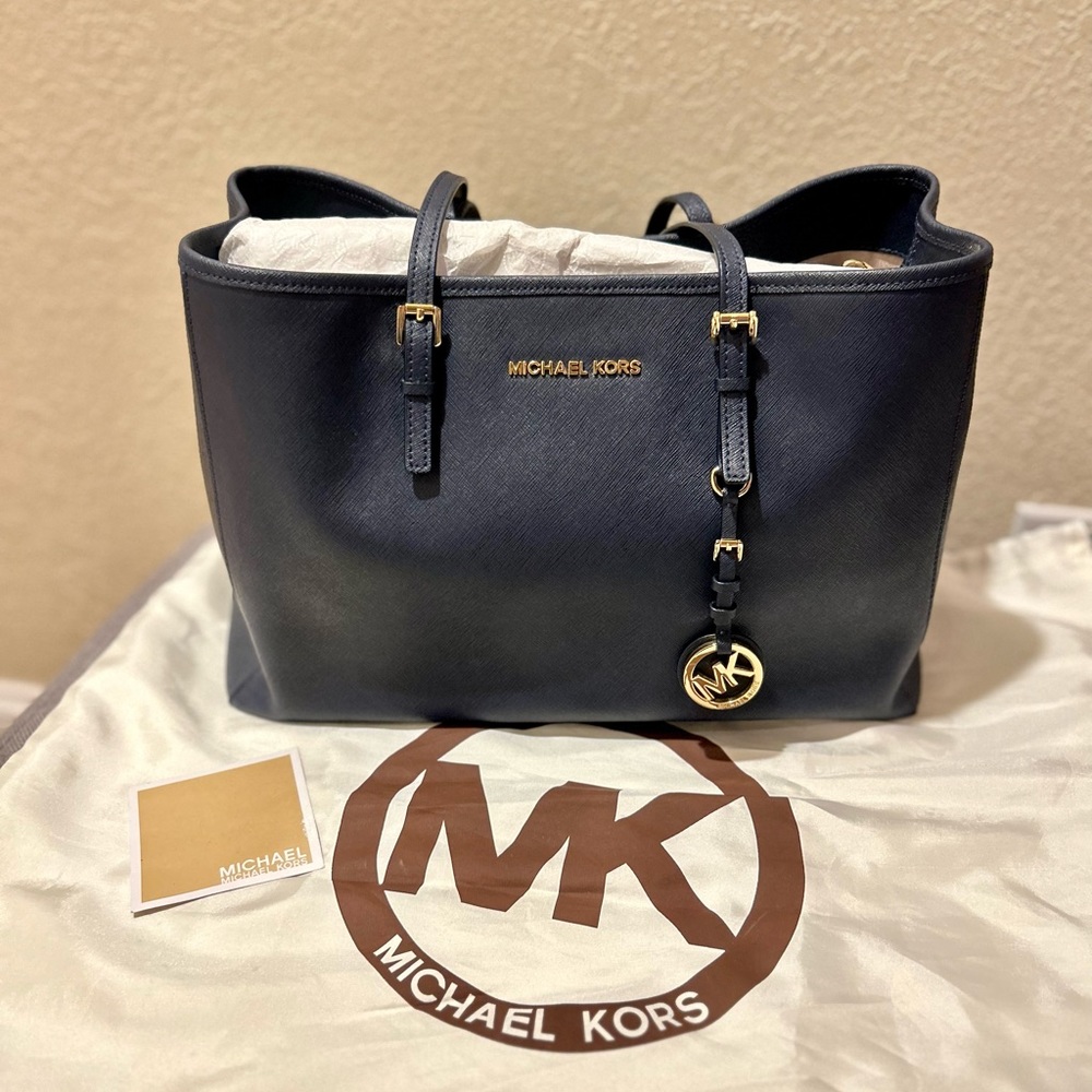 Michael Kors navy tote bag